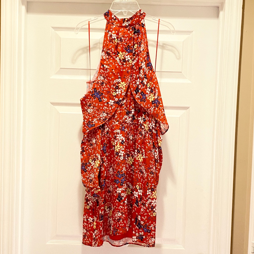 Parker Red Scilla Floral Cold Shoulder Dress